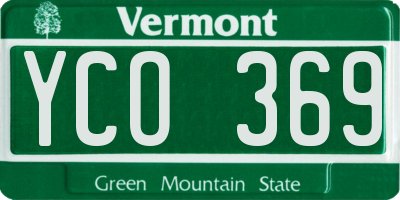 VT license plate YCO369