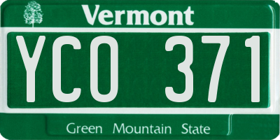 VT license plate YCO371