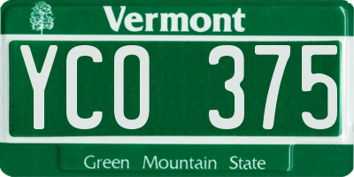 VT license plate YCO375