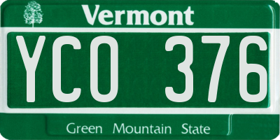 VT license plate YCO376