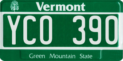 VT license plate YCO390