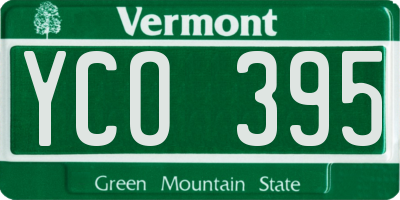 VT license plate YCO395