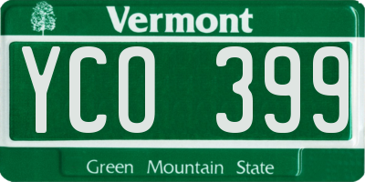 VT license plate YCO399