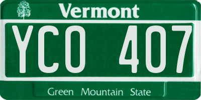VT license plate YCO407