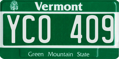 VT license plate YCO409
