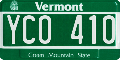 VT license plate YCO410