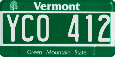 VT license plate YCO412