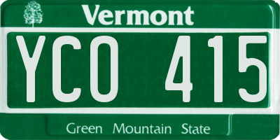 VT license plate YCO415