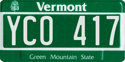 VT license plate YCO417