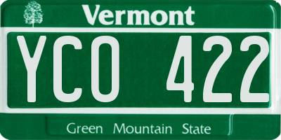 VT license plate YCO422