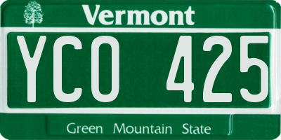 VT license plate YCO425