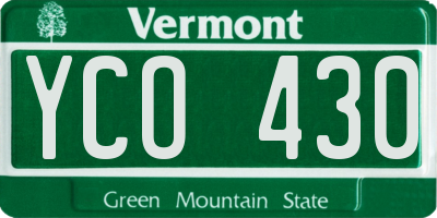 VT license plate YCO430