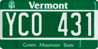 VT license plate YCO431