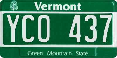 VT license plate YCO437