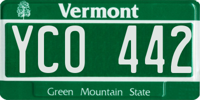 VT license plate YCO442