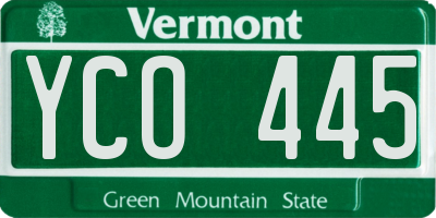 VT license plate YCO445