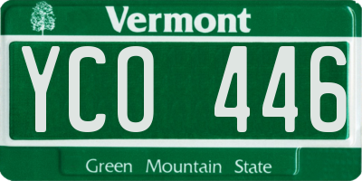 VT license plate YCO446