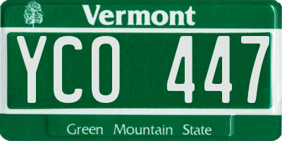 VT license plate YCO447