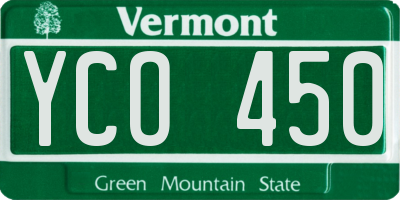 VT license plate YCO450