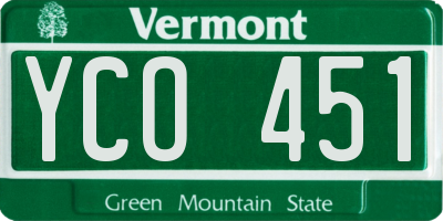 VT license plate YCO451