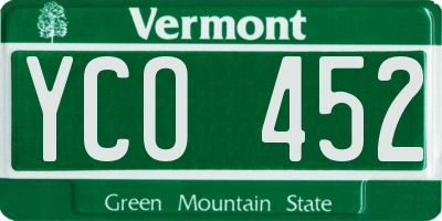 VT license plate YCO452