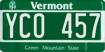 VT license plate YCO457