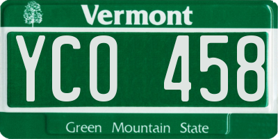 VT license plate YCO458