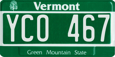 VT license plate YCO467