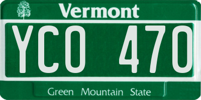 VT license plate YCO470