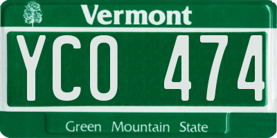 VT license plate YCO474
