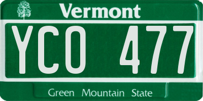 VT license plate YCO477