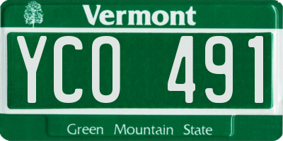 VT license plate YCO491