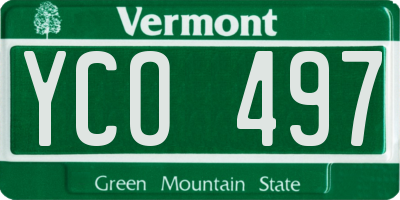 VT license plate YCO497
