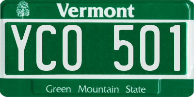 VT license plate YCO501