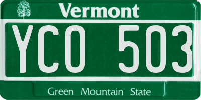 VT license plate YCO503