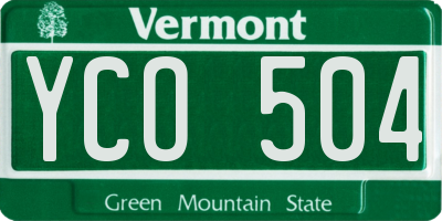 VT license plate YCO504