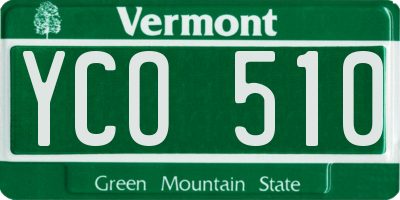 VT license plate YCO510