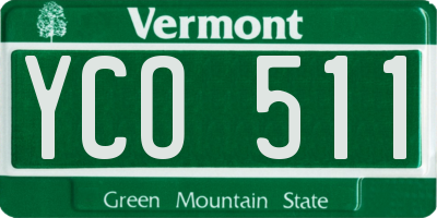 VT license plate YCO511