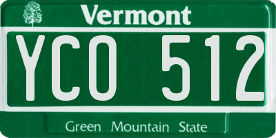 VT license plate YCO512