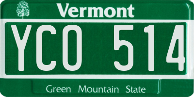 VT license plate YCO514
