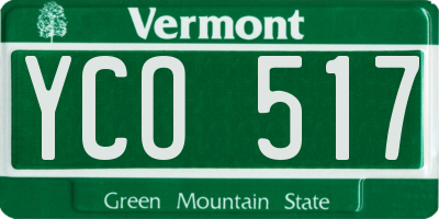 VT license plate YCO517