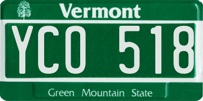 VT license plate YCO518