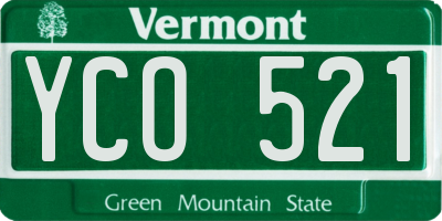 VT license plate YCO521
