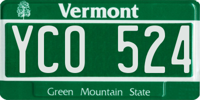VT license plate YCO524
