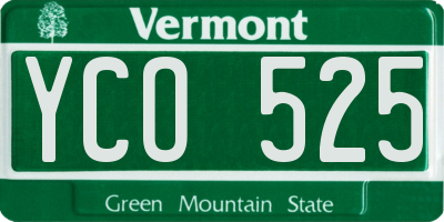 VT license plate YCO525