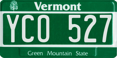 VT license plate YCO527