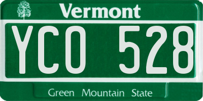 VT license plate YCO528