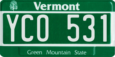 VT license plate YCO531