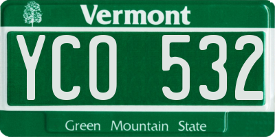 VT license plate YCO532