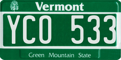 VT license plate YCO533